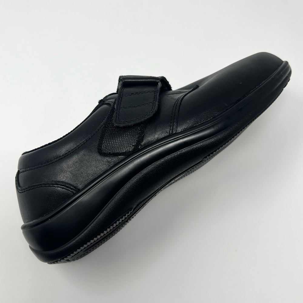 Women’s Black Orthopedic Velcro Strap Shoes Leather Sneakers Round Toe Comfy mom - Picture 16 of 17